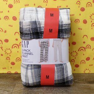 GAP NWT Women's Flannel PJ Pant, 2-pack Cream - Medium